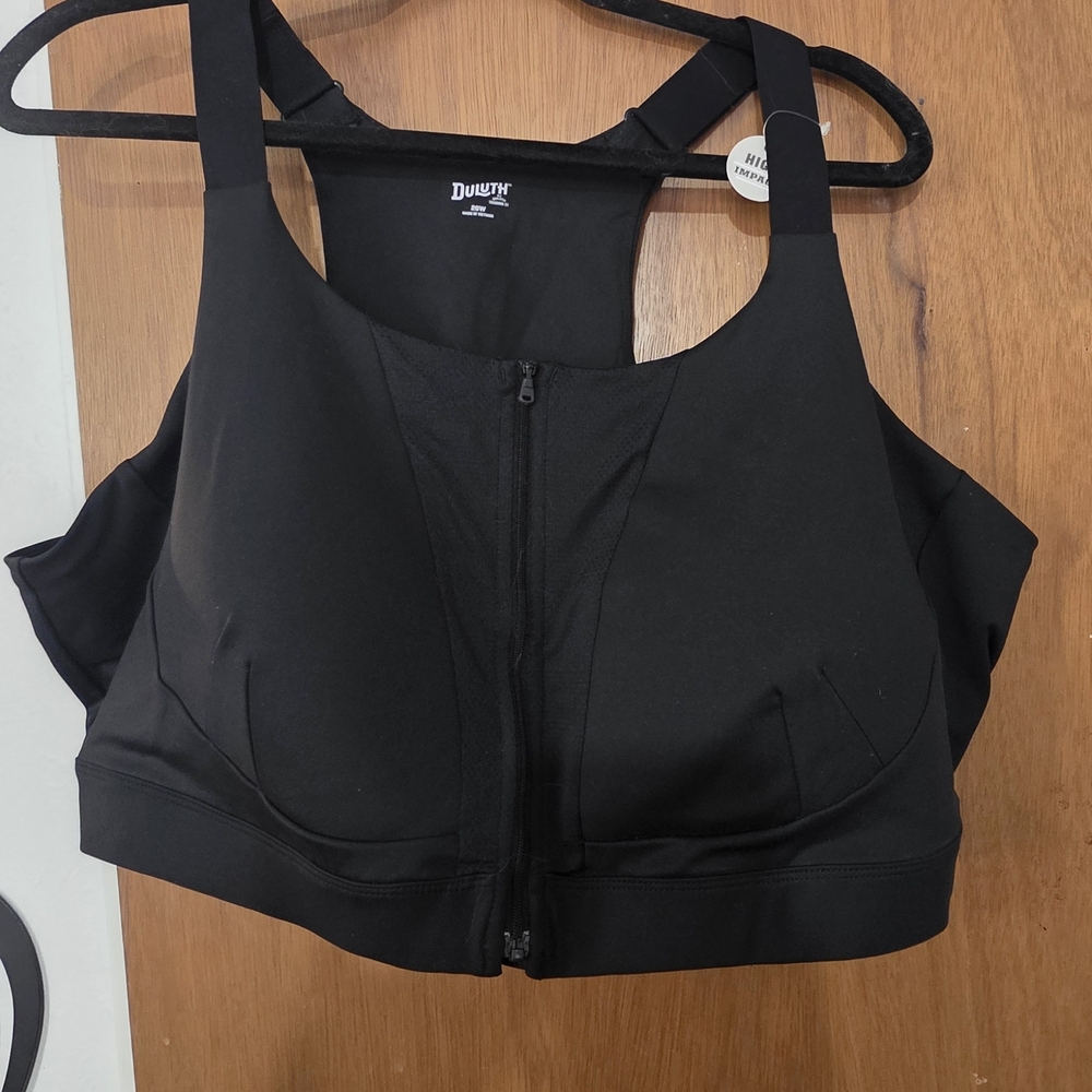 Duluth Trading Co Black Zip-Front Sports Bra